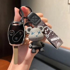 Protective Cover for Honda Accord Cr-v Civic 2004-2012 3 Button Black +Keyring - Picture 1 of 4