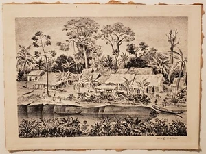 Adolf Dehn. Venezuelan Village, 1946. Signed lithograph - Picture 1 of 1