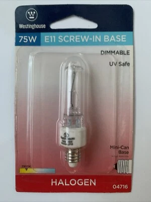 Westinghouse 75W E-11 bulb mini-can base NIP - Image 1 of 2