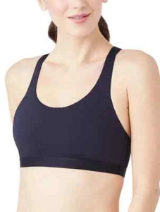 NWT! b.tempt'd by Wacoal Sz S b.active Sport Crop Top Sports Bra 910405 Black - Picture 1 of 6