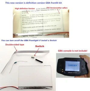 High Definition Version Game Boy Advance GBA Frontlit Frontlight Front Light Kit - Afbeelding 1 van 4