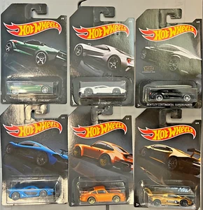 HOT WHEELS 1:64 SET OF 6 CARS. CORVETTE,FORD GT,HURACAN,MCLAREN,BENTLEY PORSCHE - Picture 1 of 7