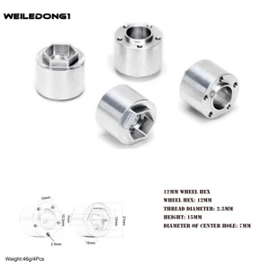 Alu 12mm 5 Loch Rad Sechskant Nabe Kupplung Adapter Achse für RC 1/10 TRAXXAS AXIAL - Bild 1 von 9