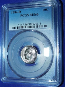 1984-D 10C Roosevelt Dime-PCGS #5167 Grade MS66--528-1 - Picture 1 of 3