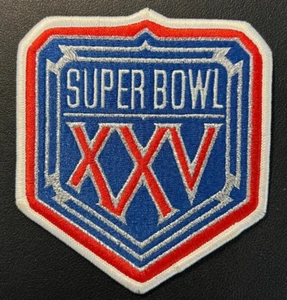 1991 Super Bowl XXV Football Embroidered 4 1/2" Patch NFL Bills Vs. Giants VTG! - Picture 1 of 2
