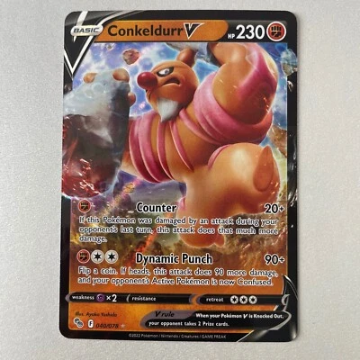 Pokémon Go #40 Conkeldurr V Full Art Holo Ultra Rare - Image 1 of 2