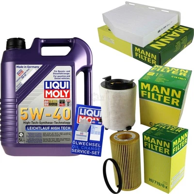 INSPEKTIONSKIT FILTER LIQUI MOLY ÖL 5L 5W-40 für Audi A3 8P1 2.0 FSI 8PA VW EOS - Bild 1 von 4