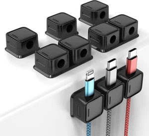 6 Stück Magnetische Kabelclips, 10 Schlitze Kabel Organizer Halter für Schreibtisch & Büro - Bild 1 von 7
