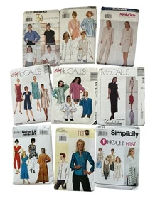 Sewing Patterns Lot of #9 Women's Plus Size Preowned Uncut Unused Factory Folded - Picture 1 of 2