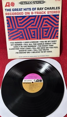 The Great Hits Of Ray Charles 8 track Stereo Atlantic Vinyl LP SD7101 ultrasonic - Image 1 of 4