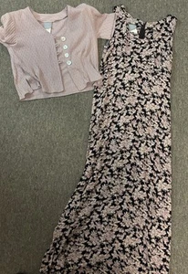 Vintage 90’s Rabbit Rabbit Rabbit Designs Floral Dress & Short Sleeve Top Set - Bild 1 von 15