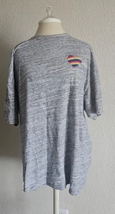 VICTORIAS SECRET PINK Oversized Rainbow Heart Pride T-Shirt Heather Grey Large - Picture 1 of 10