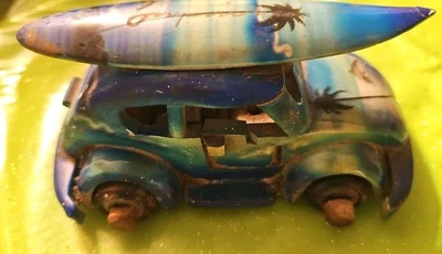 Volkswagen VW Escarabajo Insecto Madera Madera, Palmeras Azules Foto 1 de 4