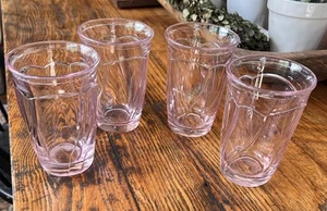 Lot of 4 Noritake Pink Sweet Swirl 5 1/8" Highball Glasses - Picture 1 of 6