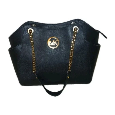 Michael Kors Purse Jet Set Travel Large Saffiano Leather Shoulder Black Used - Image 1 of 4