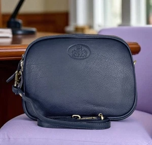 Rowallan Of Scotland Small Soft Leather Three Section Navy Blue Xbody Bag 2318 - Picture 1 of 8