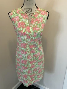 Katherine Way rosa & grüne Elefanten ärmelloses Kleid XS Extra Small - Bild 1 von 8