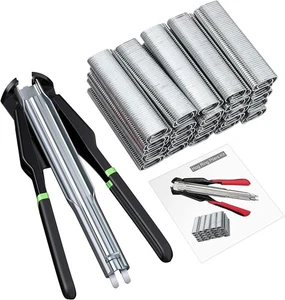 SR8 Hog Ring Zange Auto Zaunzange +2500x C-Typ Klammern Drahtklammern Edelstahl - Bild 1 von 11
