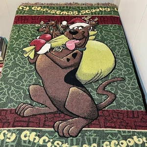 "Manta de tapiz de Navidad Scooby Doo flecos tejidos 54x48"" **LEER**" - Imagen 1 de 15