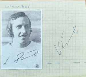 Lothar Paul +BFC, Stahl Riesa, Chemie Leipzig + Zettelautogramm mit FuWo-Foto - Bild 1 von 1