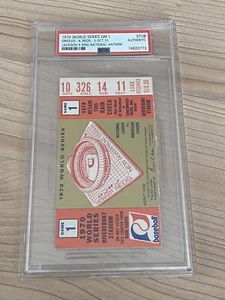Serie Mundial 1970 Juego 1 Jackson 5 Sing Himno Nacional Boleto PSA MICHAEL - Imagen 1 de 2