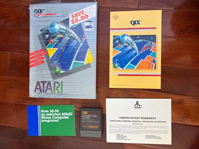 Vintage Atari 400/800 Game Cartridge with Manual and Box - QIX CXL4027 - TESTED - Image 1 of 4