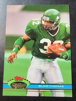 1991 Topps Stadium Club Football #342 Blair Thomas  - Image 1 of 2