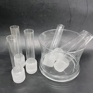 Shot Glasses Tall with Chiller Bucket Frosted Vodka Tequila Whiskey Lot of 6 - Picture 1 of 9