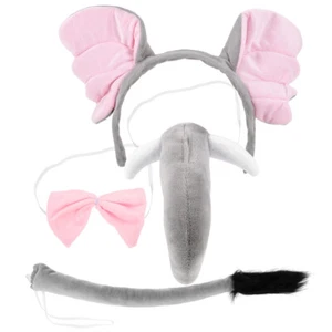 Set copricapo elefante cosplay fiocco cravatta festa fascia per capelli donna bambino - Foto 1 di 12