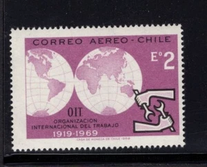 Chile 1969 OIT Emblema Llaves Globos Mundiales Hemisferios Este Oeste MNH Sc C296 - Imagen 1 de 1