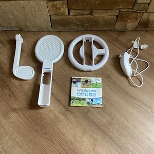 Wii Sports Resort Nintendo Wii Game Disc CIB Golf Club Wheel Racket Controller - Picture 1 of 9