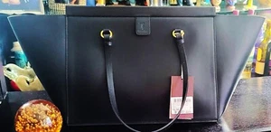 NUEVO ITALIA Trussardi Mujeres Cuero Negro Cierre Magnético AZOLEA Bolso de compras - Imagen 1 de 9