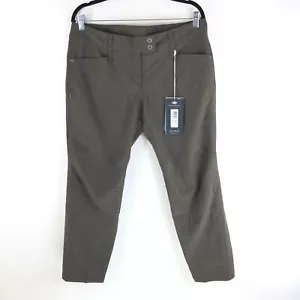 ExOfficio Womens Ometti Pants Water Resistant Zip Pockets Stretch Brown 12P - Picture 1 of 7