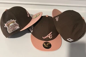 NEW ERA ALT BRAVES 2000 ALLSTAR GAME Custom 59Fifty BROWN/PINK/GRN New - Picture 1 of 7