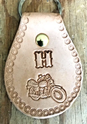 MOTOCICLETA ~ Llavero Personalizado Todo Cuero - 2 iniciales GRATIS -...~*~ Foto 1 de 4
