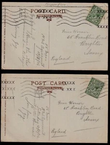1916 WWI NAVAL H.M.S. AGINCOURT, Scapa Flow, Orkneys Two Postcards, XXX Dumb Mac - Picture 1 of 2