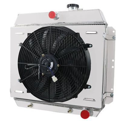 4-ROW RADIATOR+SHROUD FAN FOR 49-54 CHEVY BEL AIR FLEETLINE  STYLELINE DELUXE V8 Foto 1 de 4