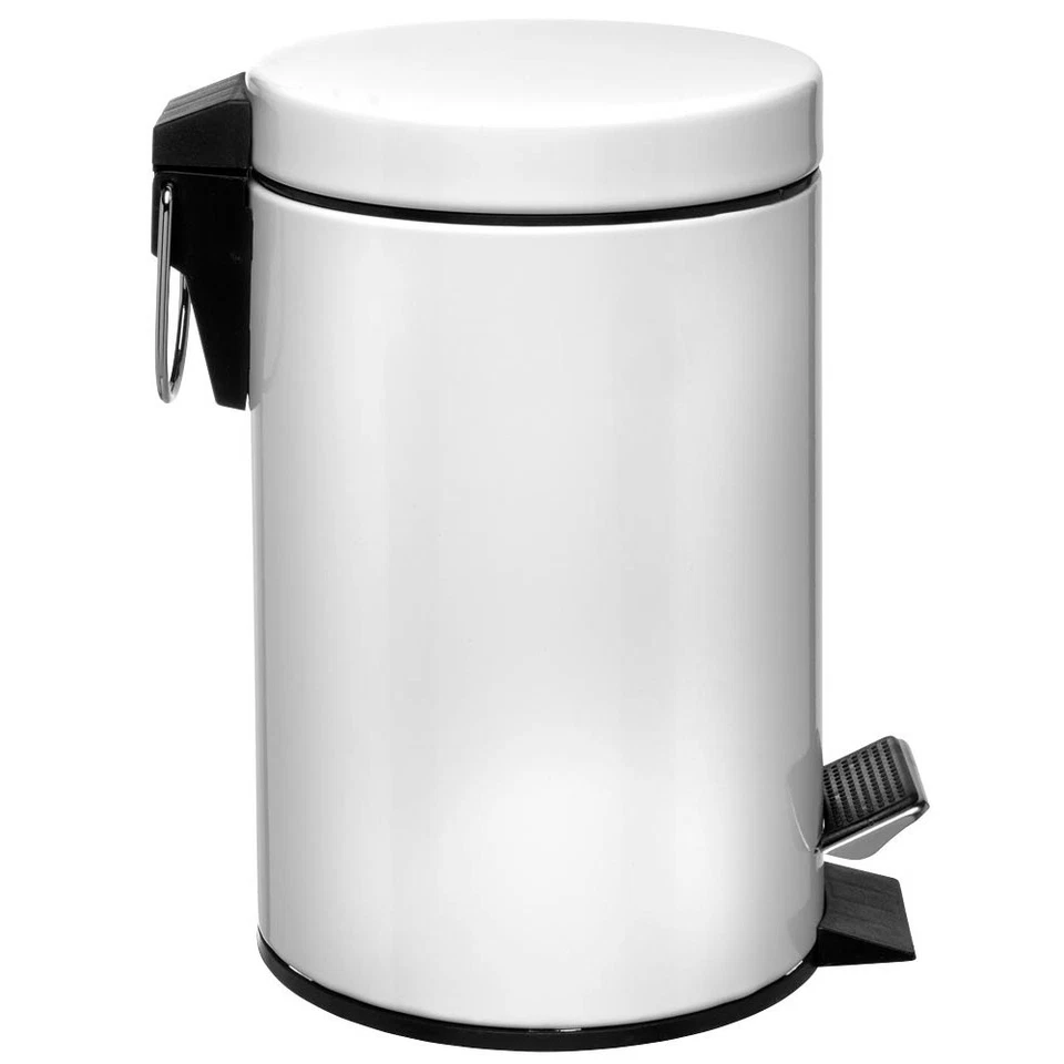 Zeller Kosmetikeimer Treteimer Abfalleimer Mülleimer Metall weiß Volumen wählbar