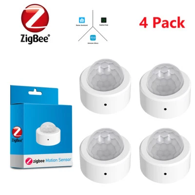 4 Zigbee Wireless Motion Sensor Detector with Smart Home Assistant Hubitat Alexa