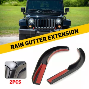 Water Rain Diverters Gutter Extension For Jeep Wrangler JK 2007-2017 DIY Parts - Picture 1 of 12