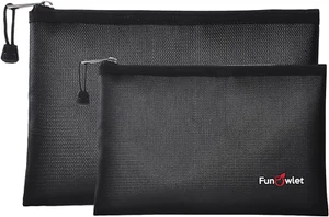Feuerfeste sichere Geld Dokumententaschen - 2er Pack 13,4" x 9,8" und 10,6" x 6,7" Waterp - Bild 1 von 12