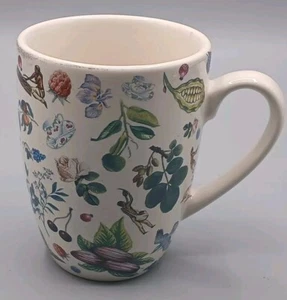 CRABTREE & EVELYN BOTANICAL FRUIT PLANT FLORAL PORCELAIN COFFEE TEA MUG CUP - Picture 1 of 5