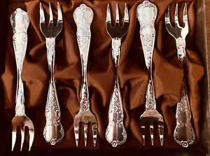 Rodd Camille Set of 6 x Oyster/Seafood Forks, Silverplated EPNS **FREE POST** - Picture 1 of 9