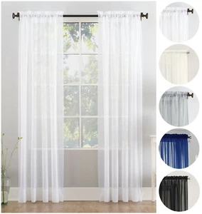 megachest un par de cortinas de velo 63" gota, 140 cm de ancho cada una. Vendedor del Reino Unido - Imagen 1 de 11