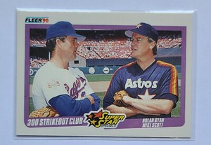 1990 Fleer Baseball Card Nolan Ryan/Mike Scott Super Star Specials #636