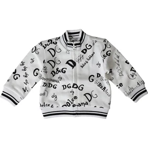 DOLCE & GABBANA Kids Sweater White Logo Print Cotton Full Zip s. 12/18mos 400usd - Picture 1 of 5