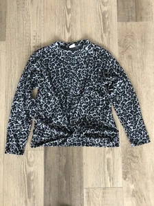 Girl’s Jumper From Zara Size 11-12 Years Leopard Print Grey Twist Front - Picture 1 of 8