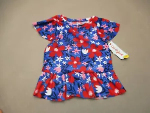 NWT Cat & Jack Size 4T Girls Floral Round Neck Cap Sleeve Ruffle Swimming Top 3Q - Picture 1 of 5