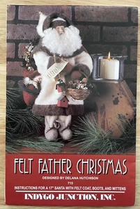 Felt Father Christmas ~ Indygo Junction pattern By Amy Martin - Picture 1 of 5