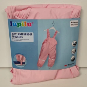 LUPILU PINK UNISEX WATERPROOF TROUSERS 4-6 Years Kids Wind Proof Bonded Seams - Picture 1 of 5